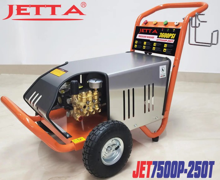 Máy rửa xe JET7500P-250T, điện áp 3 pha 380V/50HZ Mô tơ 7,5KW may rua xe cao ap jet7500p 250t
